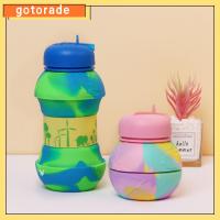 GOTORADE 550มล. ขวดน้ำซิลิโคน พวยกาพลิก กันรั่วซึม ถ้วยน้ำแบบพกพา พับเก็บได้ ลายพรางทหาร ขวดน้ำพับได้ เด็กๆเด็กๆ