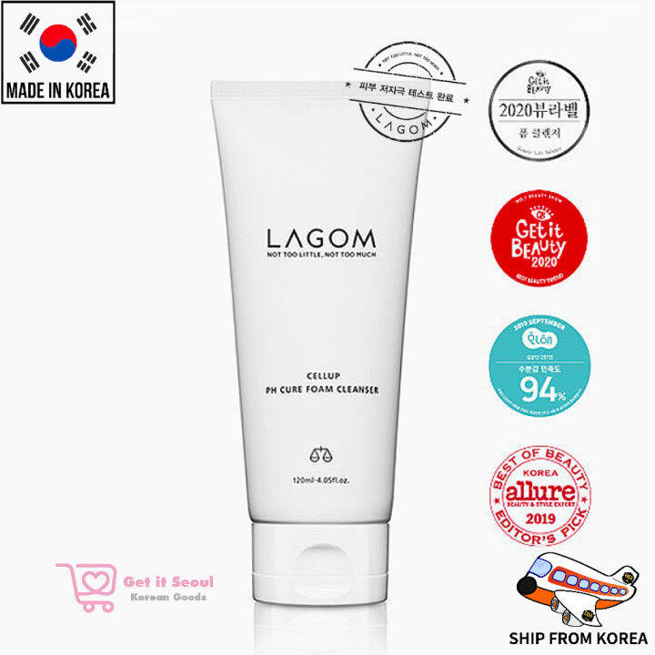 Korea Foam Cleanser LAGOM Cellup PH Cure Foam Cleanser 120ml Mild Ph Cleanser Himalayan Mineral