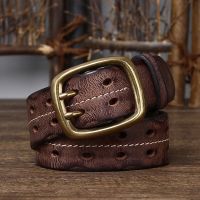 ℡❄ Leather Belt Men Vintage Brown Handmade Leather Double Belt - Vintage Men 39;s 3.8cm - Aliexpress