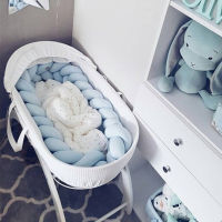 2M ins Nordic Crib Fence Woven Handmade Twist Three-strand Bed Surround Baby Woven Pillow Child Anti-collision anti-drop Bumper