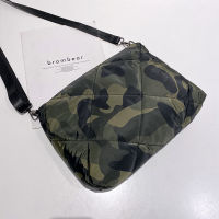 Womens Bag Space Cotton Ladies Shoulder Bag Fashion Crossbody Bags Casual Nylon Leopard Camouflage Lightweight Bag For Women