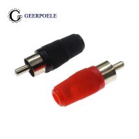 【YF】 10 pcs/lot RCA Round Hat AV Male Connectors Plastic Housing Stereo Audio Plug Channel Dual Connector