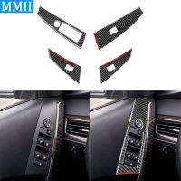 【YF】 For BMW 5 Series E60 2004-2007 Carbon Fiber Window Lift Switch Button Trim Cover Car Interiors Accessories Decoration Sticker