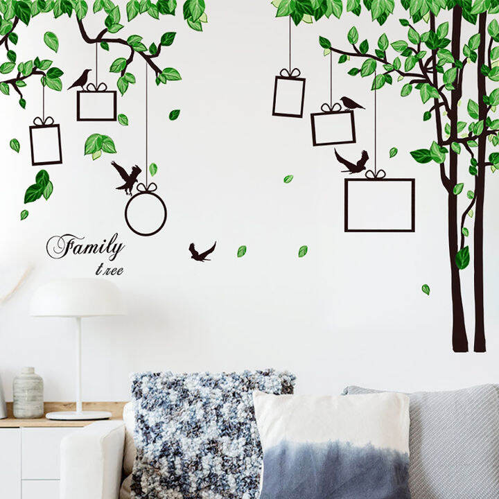 venicenight-2pcs-tree-cartoon-bird-shape-home-room-study-photo-background-decal-wall-sticker