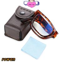 ROW Unisex Folding Reading Glasses Portable TR90 Reading Glasses Presbyopic Glasses Vision Care Diopter 1.0 4.0 Anti Blue Light Eyewear with Glasses Case Compact Reading Glasses/Multicolor