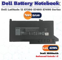 Dell แบตเตอรี่ Battery Notebook Dell Latitude 12 7280 14 7480 Series DJ1J0 ของแท้ 100% ส่งฟรี !!!