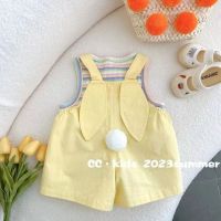 CUI YI SHOP overalls suit 2023 summer new style childrens rainbow vest one-piece two-piece set trendy