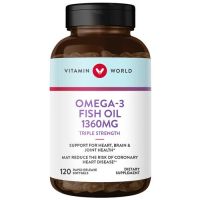 Vitamin world Omega 3 Fish oil  1,360 mg (950 mg active Omega3) 120 caps