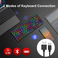 RF-84 RGB backlit 2.4G wireless bluetooth wired three-mode mechanical keyboard 84-key gaming office desktop notebook keyboard