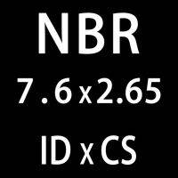 แหวนยางไนไตรล์2.65มม. Id6.75โอริง7.1/7.6/8/8.75/9/9.5/10มม. โอริงปิดผนึกความหนา Nbr 50ชิ้น /Lot แหวนปะเก็น (Id7.6Mm)