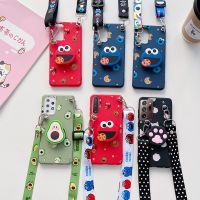 Cartoon Crossbody Lanyard Strap Phone Holder Case For Samsung Galaxy Note 20 Ultra S10 S20 S22 S21 FE Ultra Note 10 Plus Cover