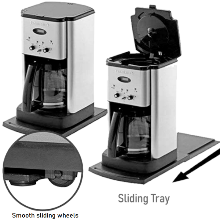 Kitchen Appliances Sliding Tray, Appliance Coffee Machine Slider, Large Rolling Tray, Kitchen Aid, Mixer, Mixer And Hot Air Fryer, Extra Deep Rolling Accessories For Coffee Maker, Instant Pot, 30.5 X
