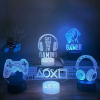 PS4 /PS5 / PS3 Gamepad Controller 3D Night Light 16 Color Changing Desk Lamps Gamer Room Decor Led Set Up Light for Playstation4 Night Lights