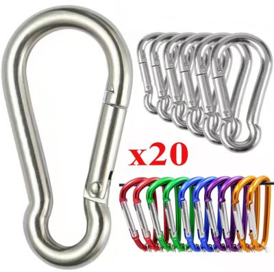 【CW】 20Pcs Keychain Alluminum Alloy D-ring Buckle Clip Keychains Outdoor Camping Use