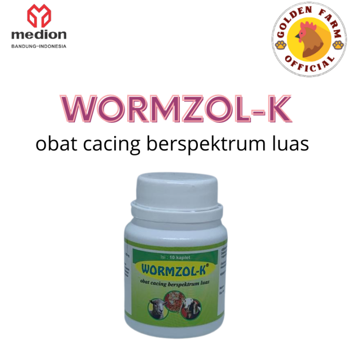 Wormzol K Isi 10 Kaplet Obat Cacing Hewan Wormzol-K Medion Kambing ...