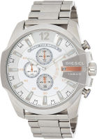 Diesel Mens DZ4328 Mega Chief Silver-Tone Stainless Steel Watch