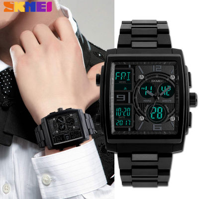SKMEI Men Sport Wristwatch Dual Display Digital Quartz Multifunction Countdown Watch Waterproof Mens Watches Relogio Masculino