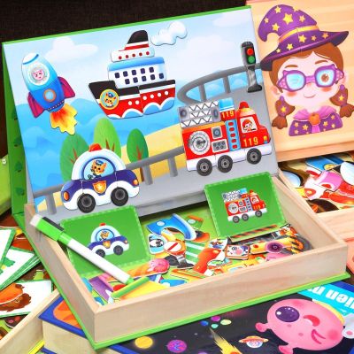 [COD] Magnetic Sheet Stickers Variety Puzzles Childrens Three-dimensional Cartoon Early Education Fun Board