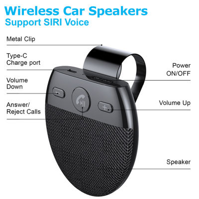 Wireless Car Speakers Sun Visor Bluetooth 5.0 Handsfree Multipoint Loudspeaker Kit Support Siri Voice Control Car Accessories