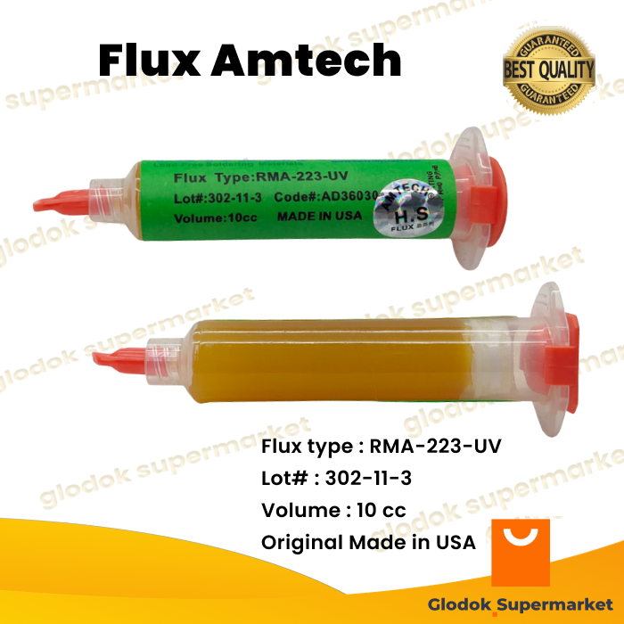 Flux Amtech RMA223UV 10cc ORIGINAL Minyak Solder Pasta RMA-223-UV 10 CC ...