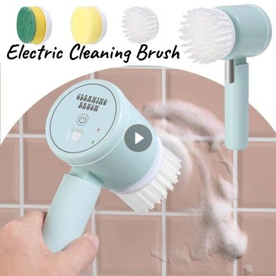【CC】 Electric Cleaning 3 Heads Cleaner Multifunctional Pots And Dishes Sink Bathtub Glass