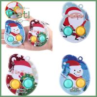 PETI MOTORS Kawaii Silicone Dimple Fidet พวงกุญแจนิ้ว Bubble Figet ของเล่น Push Christmas Tree Pendant