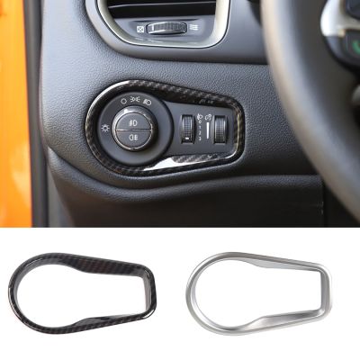 NHAUTP 1Pcs ABS Headlight Switch Decoration Frame For Jeep Renegade 2016 Car Interior Sticker