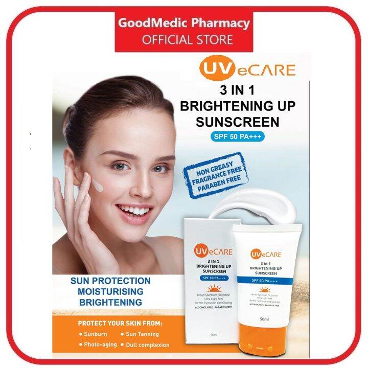 UVeCARE 3 IN 1 Brightening Up NonGreasy Sunscreen SPF50 PA+++ 50ml