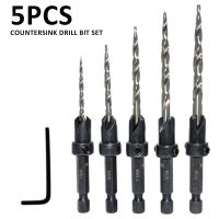 ใหม่5ชิ้นอุปกรณ์คว้านรูไม้ HSS Hex Shank Set Mata Bor 7/64 9/64 11/64 7/32 3/16