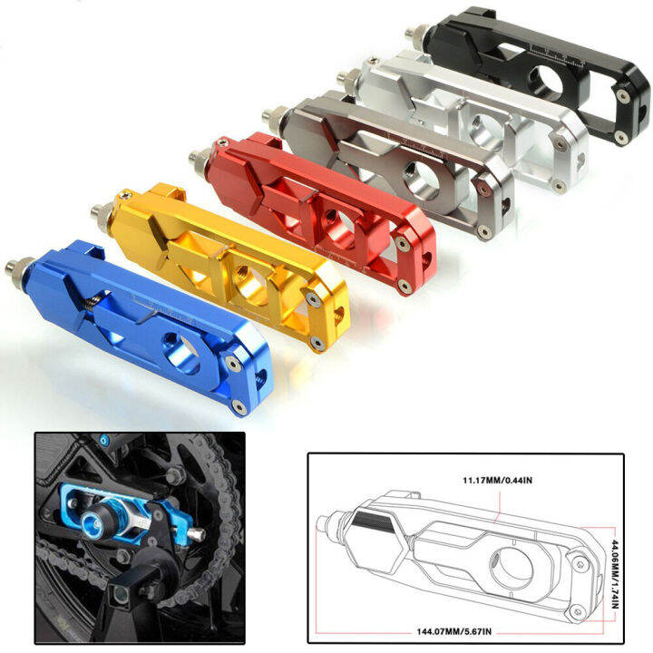 Allotmark Motorcycle Rear Axle Chain Adjuster Tensioner Catena Spool