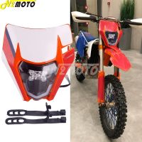 ∋♞✱ Dual Sport Motocross HI/LO Beam LED Front Headlight Fairing Head Light Mask For KTM EXC XCW XC-W EXC-F 250 300 350 450 500 690