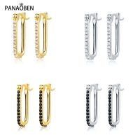 [Han ornaments] PANAOBEN 925เงินสเตอร์ลิงวินเทจคริสตัลขาต่างหูสตั๊ดสำหรับผู้หญิงสาวเครื่องประดับเรขาคณิตเจาะ P Endientes ต่างหู