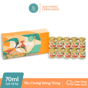 Gói 10 hũ Yến chưng đông trùng hạ thảo YẾN THỊ 70ml x 10