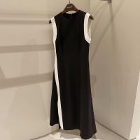 Fat MM extra large 300jin advanced feeling French spliced knee-length dress womens summer loose fork sleeveless dress 2