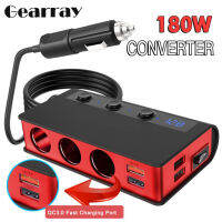 12V/24V ที่ชาร์จแบตในรถเครื่องแปลงไฟดิจิตอลจอแสดงผลหนึ่งสำหรับสาม180W อุณหภูมิที่ชาร์จแบตในรถ4พอร์ต USB รถชาร์จแบบไร้สายอุปกรณ์เสริมภายใน (QC3.0 Fast Charge)