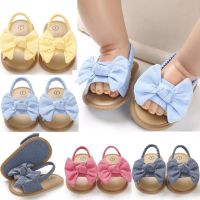 COD SDFGDERGRER COD Ready Stock Baby Girls Sandals Shoes for Kids Girls Non-Slip Canvas Bowknot Shoe