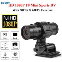 【พร้อมสต็อก】ESCAM F9 กล้องติดหมวก กล้องติดรถมอไซ HD 1080P 120องศากีฬากลางแจ้ง DV กล้องวิดีโอขนาดเล็กกันน้ำหมวกขี่มอเตอร์ไซค์กล้องวีดีโอ