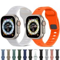 Tali Silikon untuk Apple Watch Ultra 49Mm 8 7 45Mm 41Mm Gelang Nyaman Bersirkulasi untuk IWatch 6 5 4 3 2 SE 44Mm 42Mm 40Mm