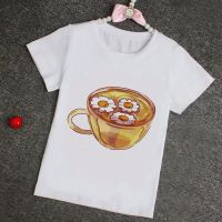 Teacup Print Toddler Girl T Shirt Short Sleeve Fashion Aesthetic Clothes for Children Summer Basic Tops Casual Kids T-shirts