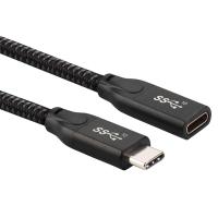 USB C Kabel Ekstensi Pendek USB-C Laki-laki ke Perempuan Extender Dikepang Tali untuk Nintendo Switch macBook Pro 7.8 inci Thunderbolt 3