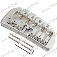 WK-A Set Curve Baseplate Double Bullet Saddle Bass Bridge For 5 String Electric Bass guitar - Silver