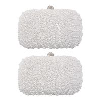 2X Fashion Clutch Bag Beaded Party Bridal Handbag Wedding Evening Purse