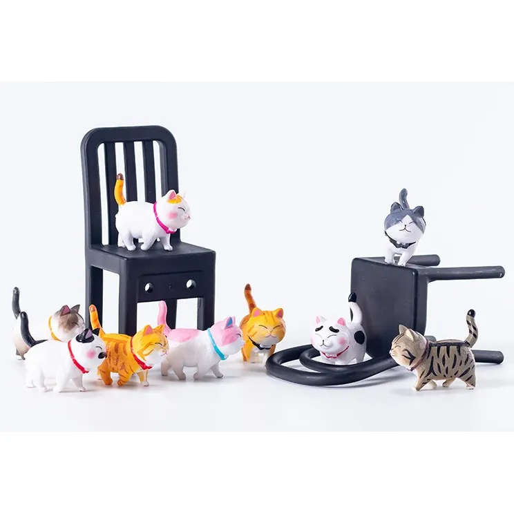 Mô hình mèo để bàn làm việc set 9 mèo decor để bàn cute dễ thương  Shopee  Việt Nam