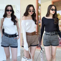 Two belt shorty (490฿ฟรีส่ง) มาแรงอีกแล้ว ขาสั้นดีเทลเข็มขัด2 ชิ้น ใส่แล้วดูชิคมากค่ะ ปลายขากางเกงมีลูกเล่น tshop