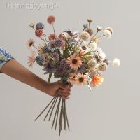 【hot】﹊  Silk Daisy Dandelion Gerbera Artificial Flowers Bouquet Fake Mariage Bride Holding Accessories