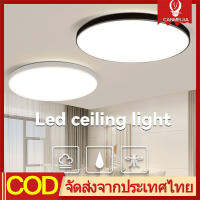 CANMEIJIA โคมไฟเพดาน LED 220V โคมไฟติดเพดาน กลม ไฟดาวไลท์เพดาน 18/30/40W ป้องกันยุงและฝุ่น ไฟตกแต่งเพดาน สำหรับห้องนั่งเล่น ห้องนอน ห้องครัว