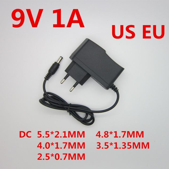 【Prime deal】 DC 9V1A 9V 1A แหล่งจ่ายไฟ AC 100V-240V Adapter Converter EU Plug Charger 5.5มม. X 2.1มม. 1000mA สำหรับ Arduino Diy Kit