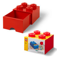 LEGO กล่องลิ้นชักเลโก้ กล่องใส่เลโก้ กล่องเก็บของ Brick Drawer 4 สีแดง RED 25x25x18 cm