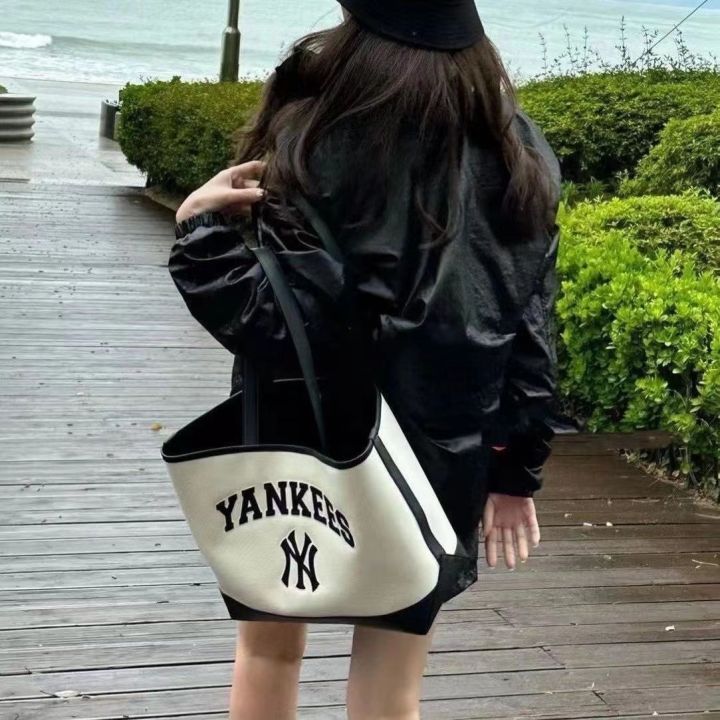 mlb-official-ny-south-korea-ml-new-letter-ny-large-standard-casual-all-match-school-bag-going-out-large-capacity-tote-commuting-bag