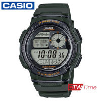 Casio Standard นาฬิกาข้อมือสายเรซิน รุ่น AE-1000W-3AVDF (สีเขียว)